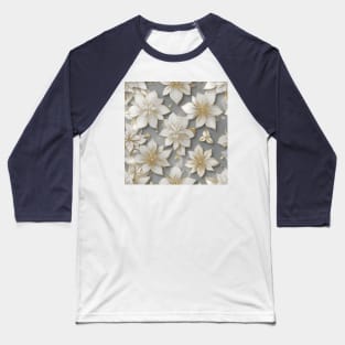 flower abstract water color, pastel, golden and fabric flowers seamless pattern unique style Baseball T-Shirt